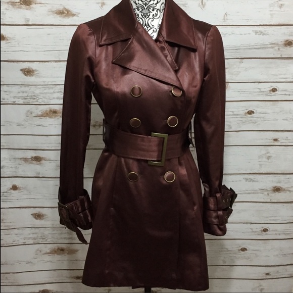 bebe Jackets & Blazers - Bebe Brown Double Breasted Trench Coat